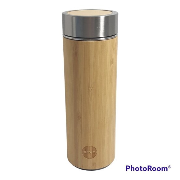 Ecologics Michael Infuser 16oz Tumbler Bamboo Travel Mug Stainless Steel Thermos - Picture 1 of 5